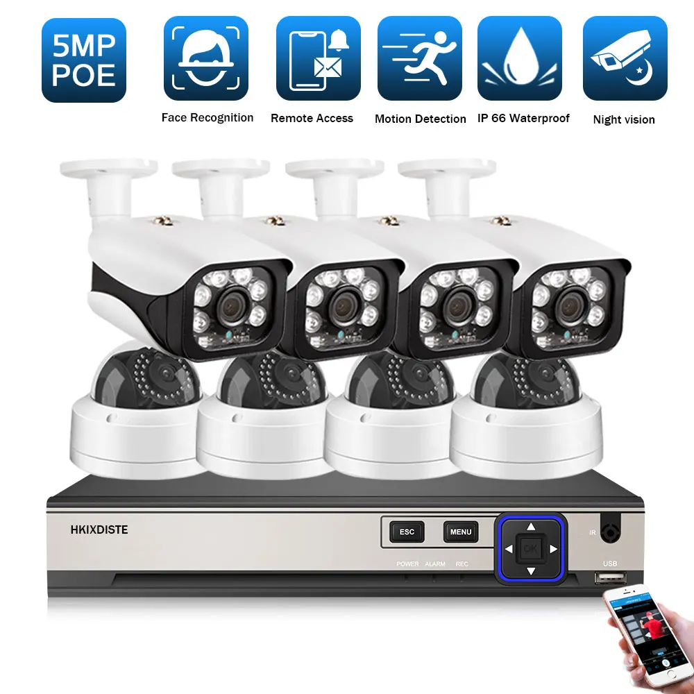 H.265 8CH 4K NVR POE Security Camera System Outdoor Waterproof 5MP CCTV Video Surveillance Kit Home Monitoring Camera System Set
H.265 8CH 4K NVR POE Security Camera System Outdoor Waterproof 5MP CCTV Video Surveillance Kit Home Monitoring Camera System Set
