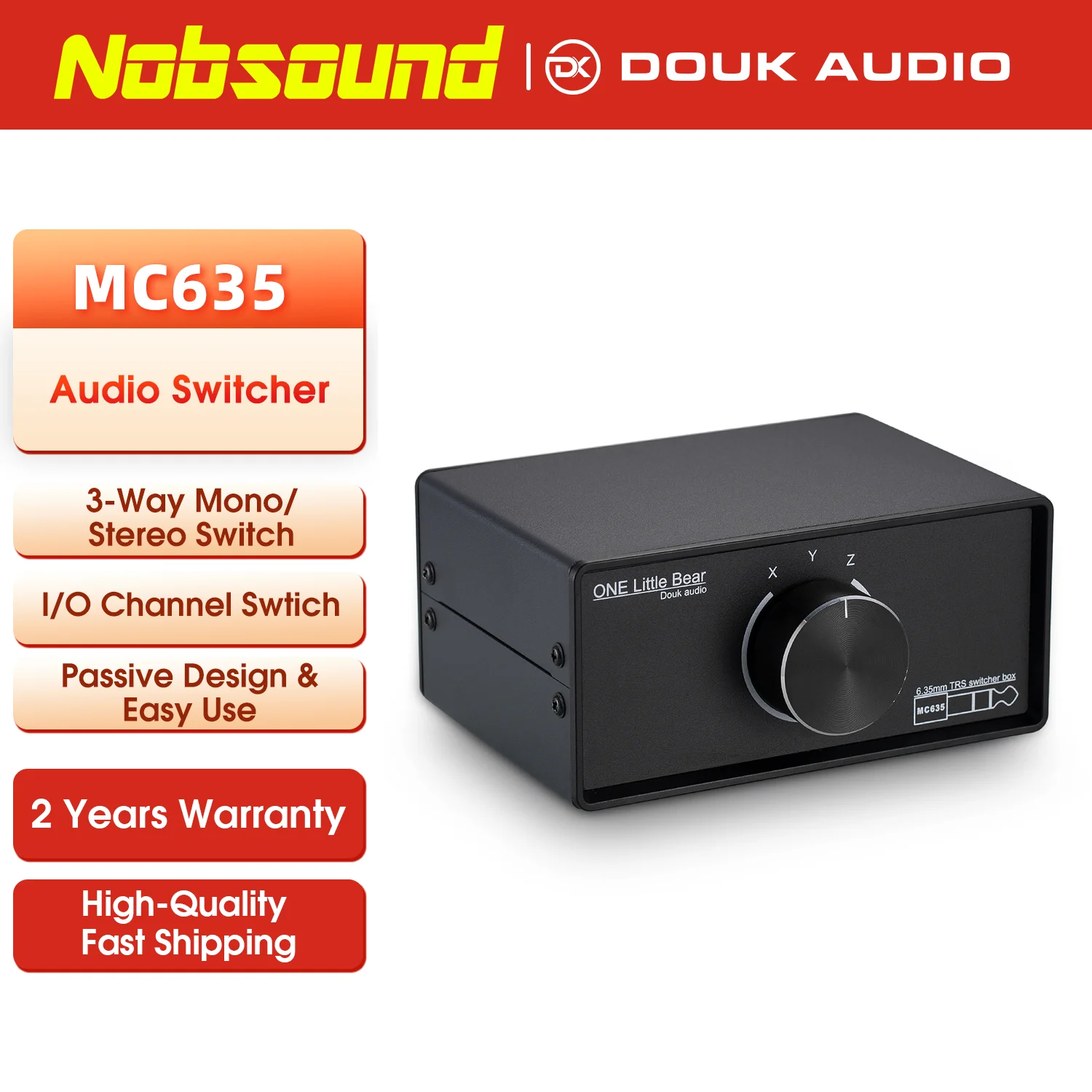 Nobsound Portable 3-way Mono / Stereo 6.35mm TRS Audio Switcher Box Mini Headphone Splitter for Guitar Amplifier
Nobsound Portable 3-way Mono / Stereo 6.35mm TRS Audio Switcher Box Mini Headphone Splitter for Guitar Amplifier