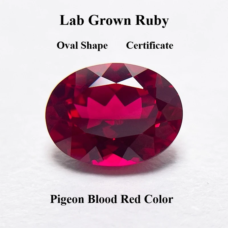 Lab Grown Ruby Pigeon Blood Red Color Oval Shape VVS1 Stone for Charms Diy Jewelry Making Earrings Selectable AGL Certificate
Lab Grown Ruby Pigeon Blood Red Color Oval Shape VVS1 Stone for Charms Diy Jewelry Making Earrings Selectable AGL Certificate