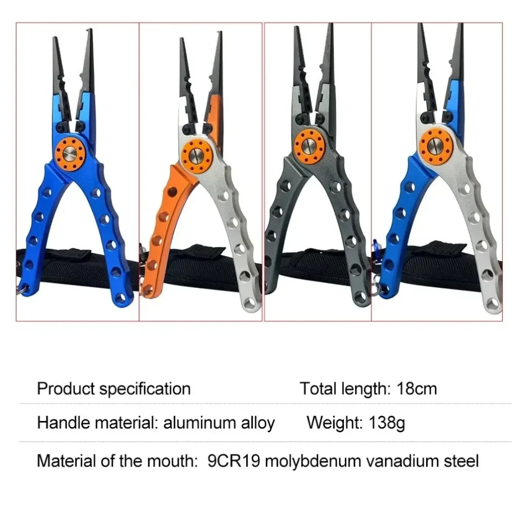 Saltwater Aluminum Fishing Pliers Multi Function Fish Grabber Line Cutter Hook Remover with Coiled Lanyard
Saltwater Aluminum Fishing Pliers Multi Function Fish Grabber Line Cutter Hook Remover with Coiled Lanyard