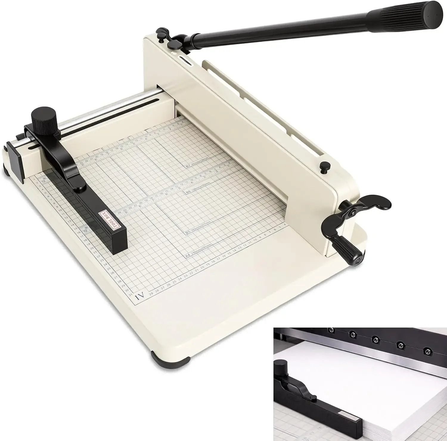 12 inch Heavy Duty Paper Cutter, Industrial 400 Sheet Capacity Steel Paper Trimmer, Commercial Paper Cutter for Office, Print Sh
12 inch Heavy Duty Paper Cutter, Industrial 400 Sheet Capacity Steel Paper Trimmer, Commercial Paper Cutter for Office, Print Sh