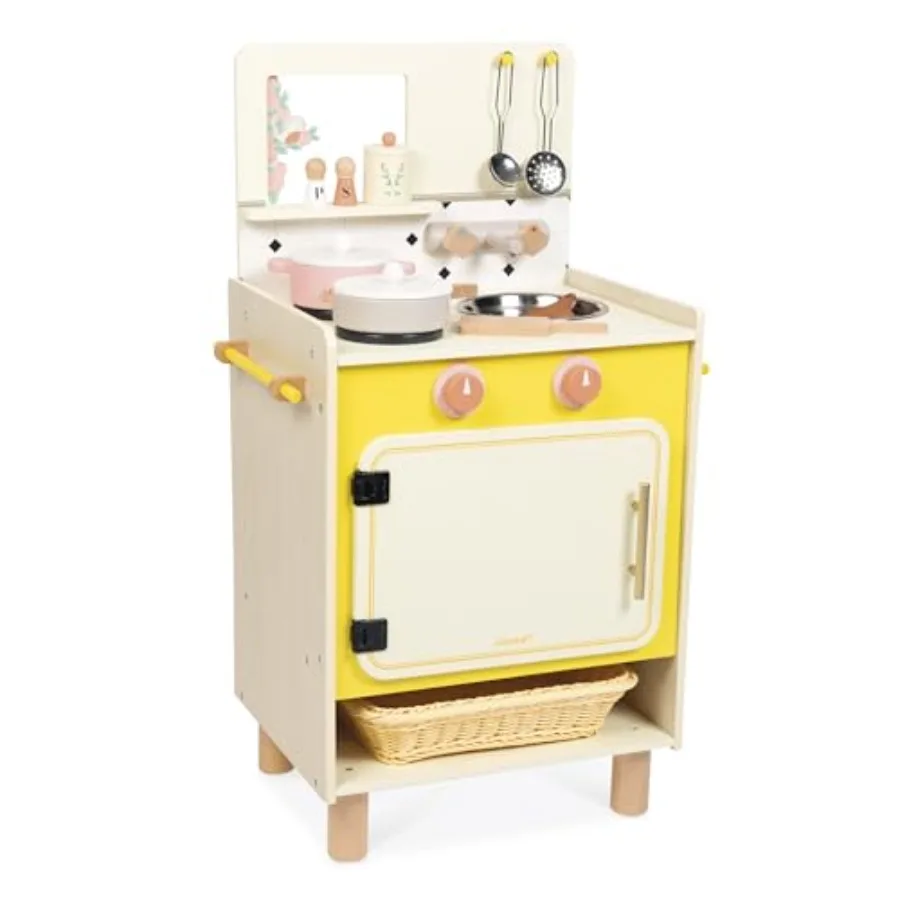 Wooden 's Kitchen for home play, yellow wood, includes oven sink and 11 accessories, rotating sound buttons, imitation learning
Wooden 's Kitchen for home play, yellow wood, includes oven sink and 11 accessories, rotating sound buttons, imitation learning