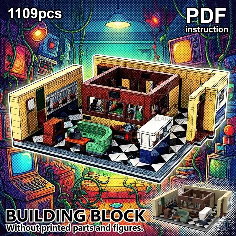 Stranger Retro Office Lounge Scene MOC with Checkered Floor & Green Sofa Block Model
Stranger Retro Office Lounge Scene MOC with Checkered Floor & Green Sofa Block Model