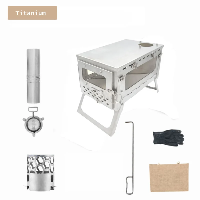 Portable Mini Titanium Wood Stove With Chimney Foldable Camping Hot Tent Stove Winter Heating Stove Lightweight Firewood Stove
Portable Mini Titanium Wood Stove With Chimney Foldable Camping Hot Tent Stove Winter Heating Stove Lightweight Firewood Stove