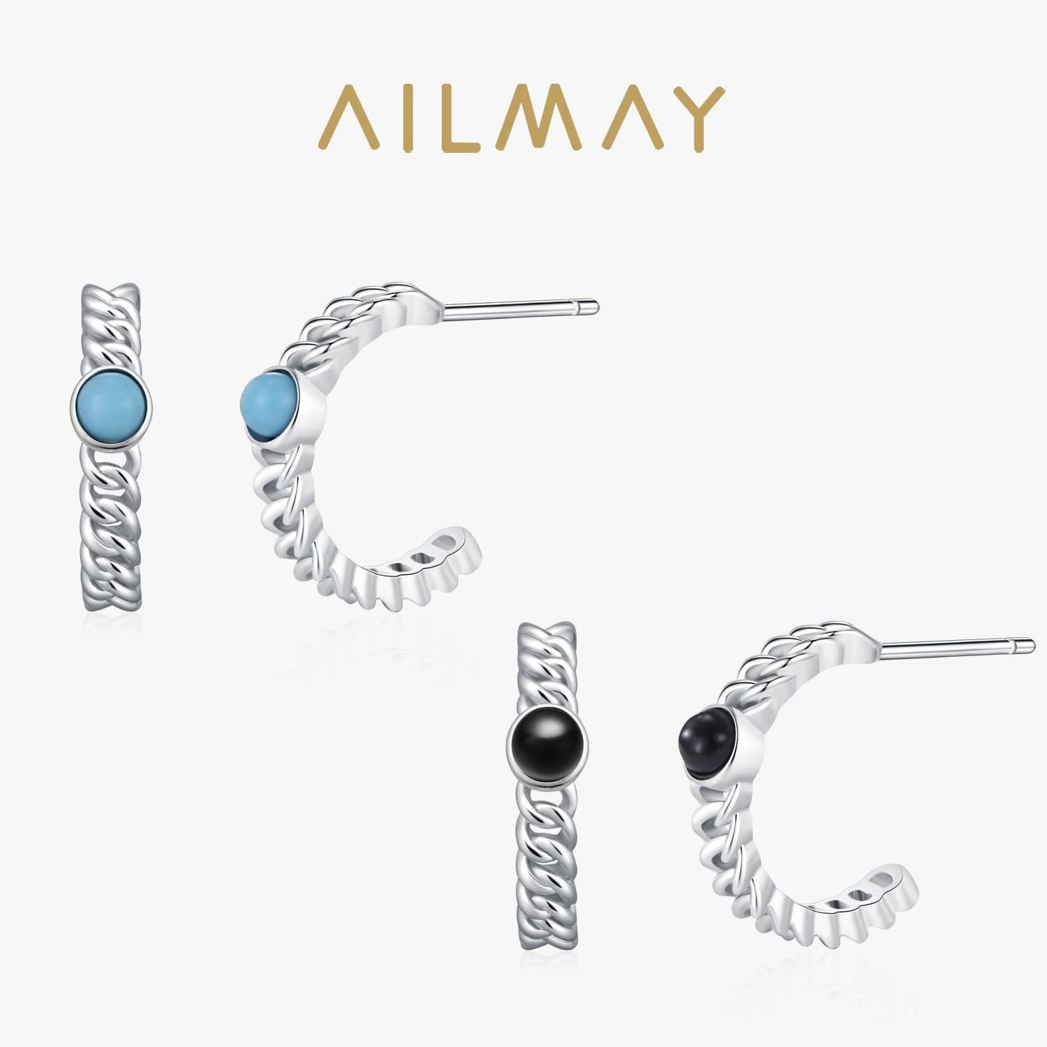 Ailmay стерлингового серебра 925 пробы, винтажные полукруглые серьги с плетеной текстурой для женщин, креативные вечерние украшения в стиле панк
Ailmay стерлингового серебра 925 пробы, винтажные полукруглые серьги с плетеной текстурой для женщин, креативные вечерние украшения в стиле панк