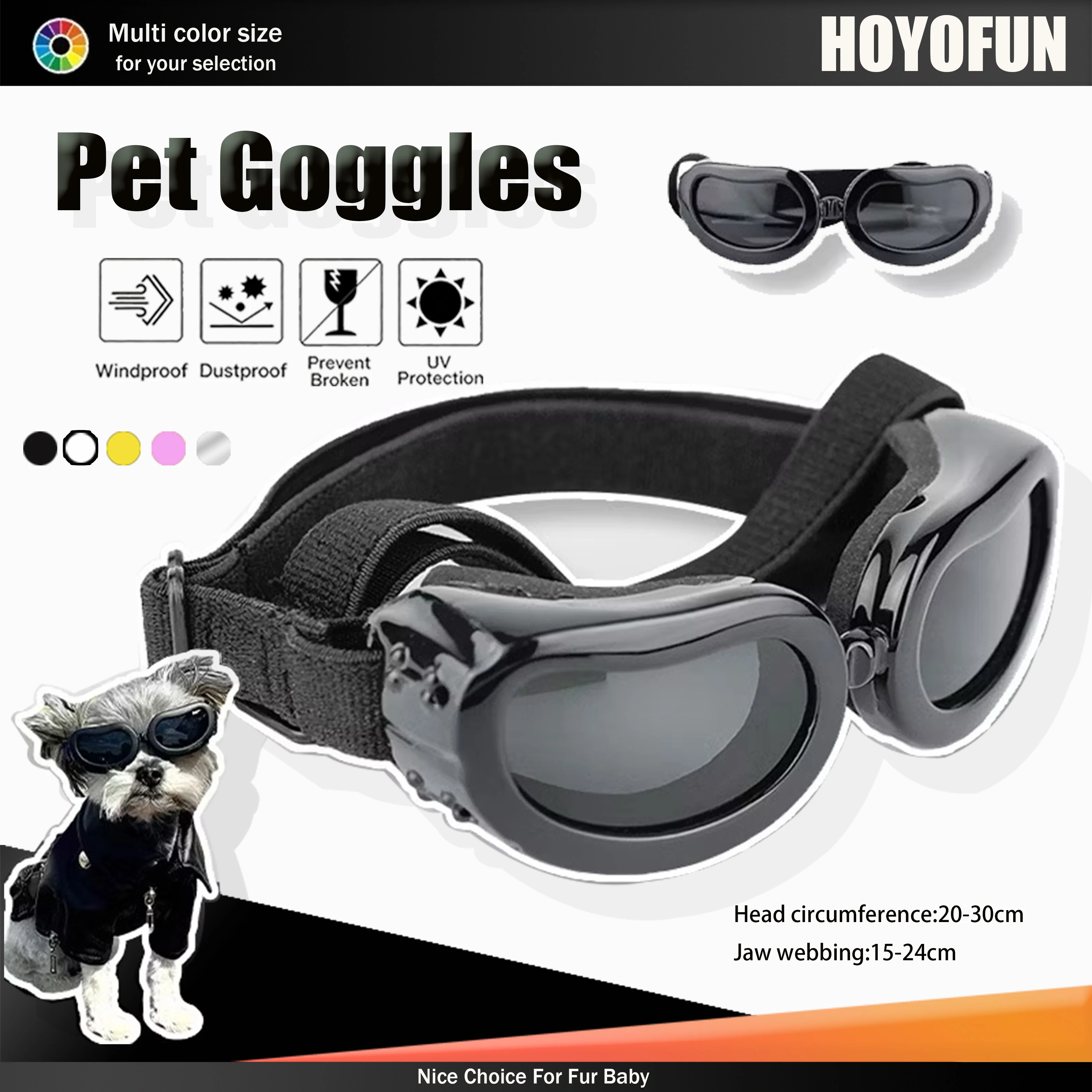 UV Protection Pet Goggles, Anti Fog Windproof Sunglasses With Adjustable Strap, Eye Wear Accessories For Puppy Kitten Small Pets
UV Protection Pet Goggles, Anti Fog Windproof Sunglasses With Adjustable Strap, Eye Wear Accessories For Puppy Kitten Small Pets