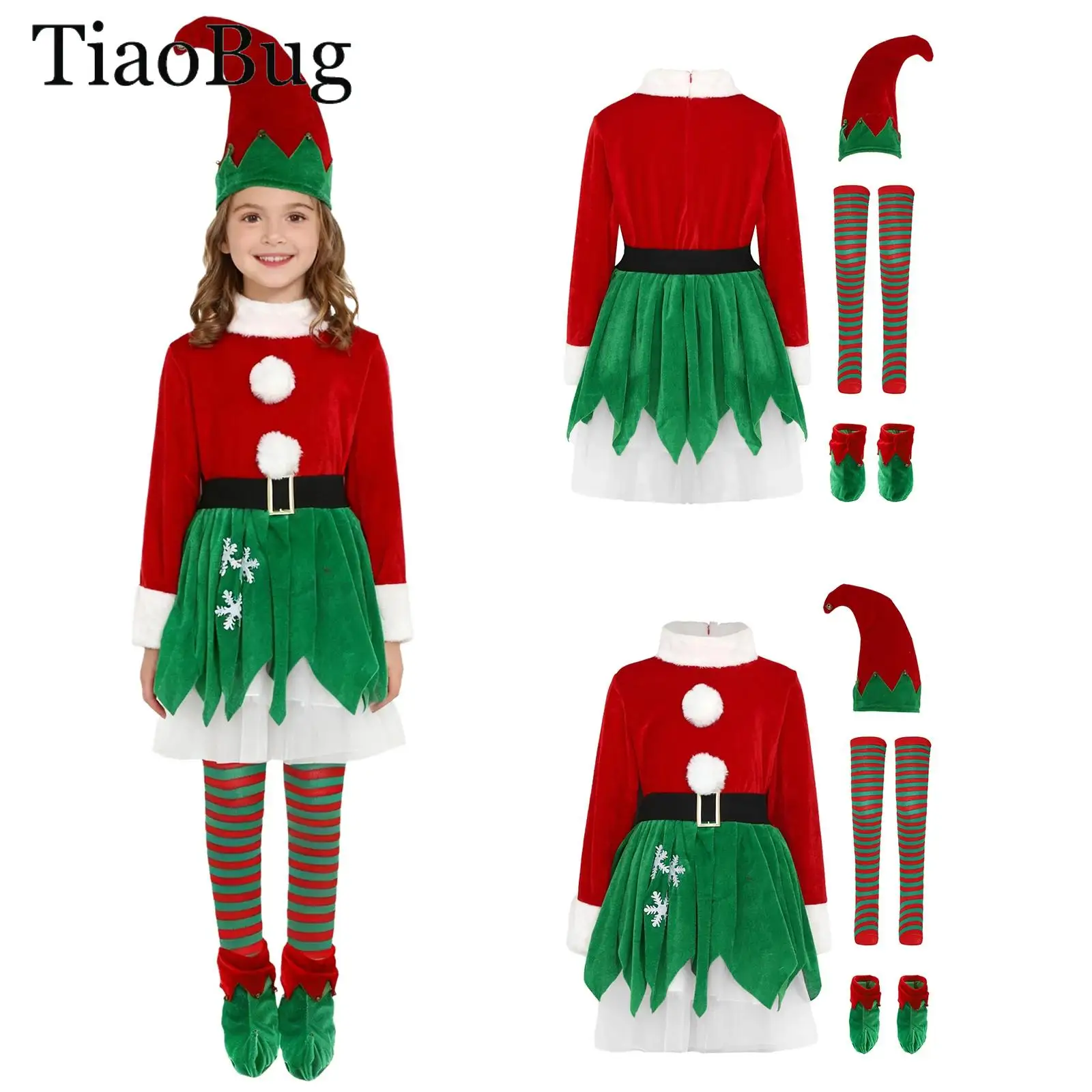 Girls Christmas Elf Costume Green Santa Claus Tutu Dress +Hat Waistbelt +Socking +Shoes Covers New Year Fancy Xmas Party Outfits
Girls Christmas Elf Costume Green Santa Claus Tutu Dress +Hat Waistbelt +Socking +Shoes Covers New Year Fancy Xmas Party Outfits