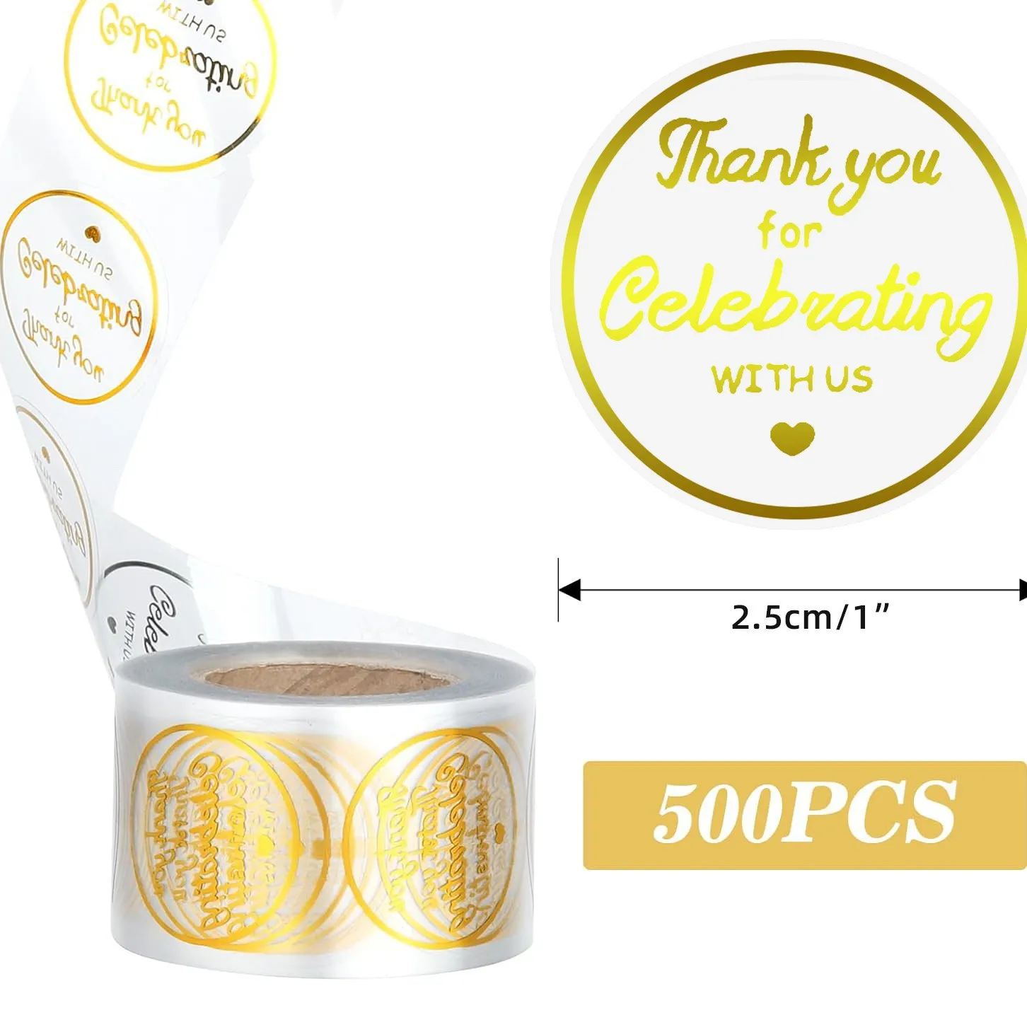 500 stickers per roll, gold-foiled. Thank you for celebrating with us—round, transparent wedding stickers and sealing labels.
500 stickers per roll, gold-foiled. Thank you for celebrating with us—round, transparent wedding stickers and sealing labels.