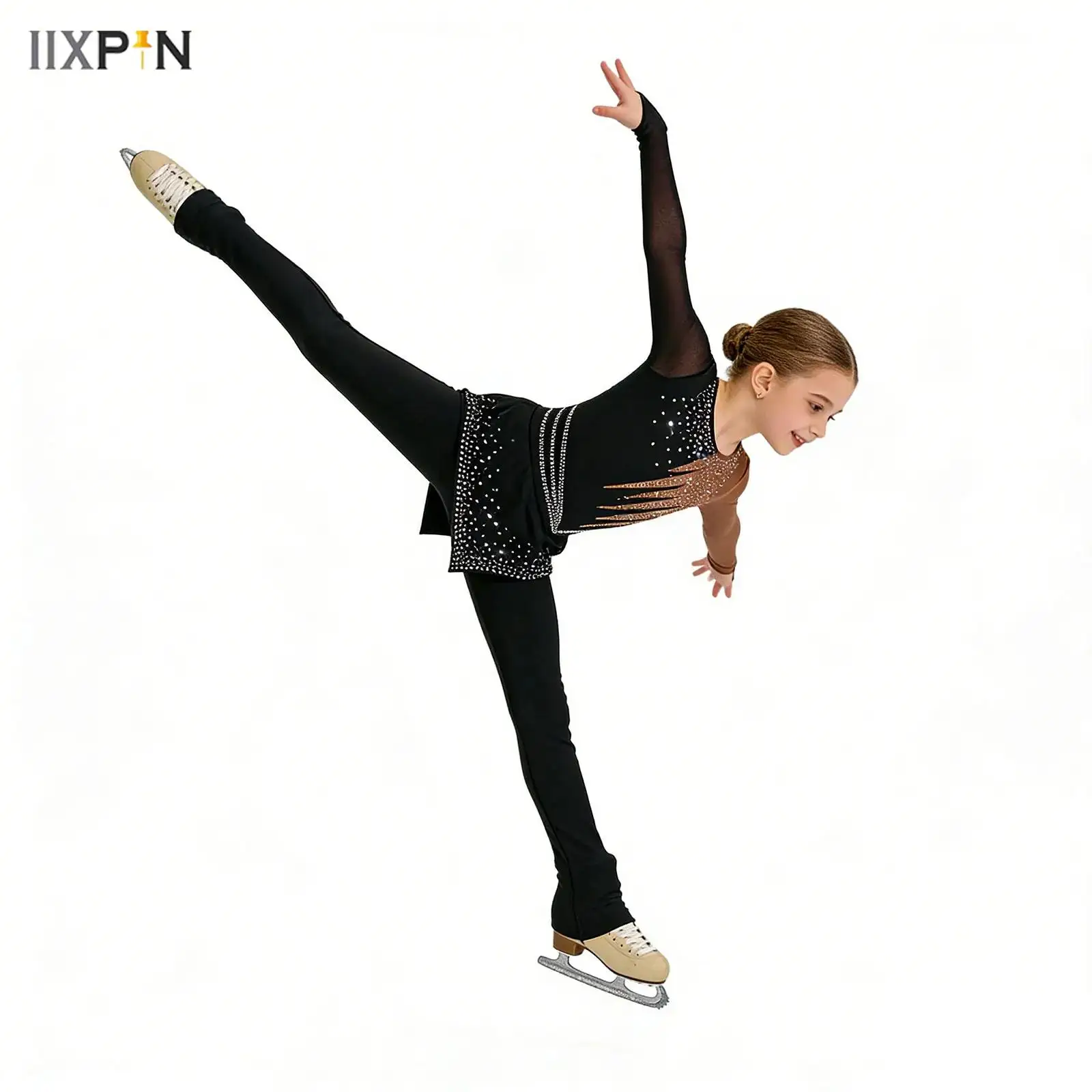 Girls Rhythmic Gymnastics Figure Skating Ballet Performance Costumes Jersey Leotard Shiny Rhinestones Artistic Peplum Bodysuit
Girls Rhythmic Gymnastics Figure Skating Ballet Performance Costumes Jersey Leotard Shiny Rhinestones Artistic Peplum Bodysuit