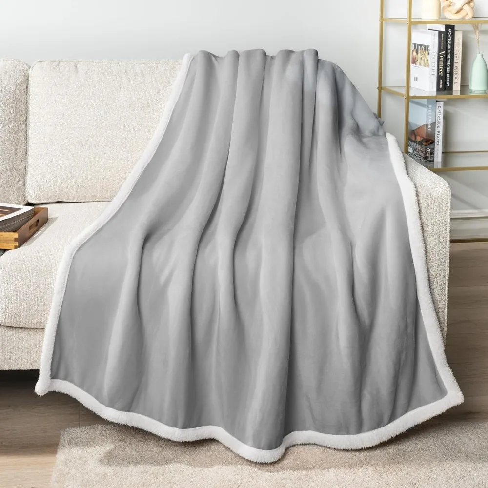 Light Grey Sherpa Fleece Throw Blanket 50x60 Reversible Plush Soft Fuzzy Sofa Blanket Cozy Warm Winter Throw for Couch Women Men
Light Grey Sherpa Fleece Throw Blanket 50x60 Reversible Plush Soft Fuzzy Sofa Blanket Cozy Warm Winter Throw for Couch Women Men