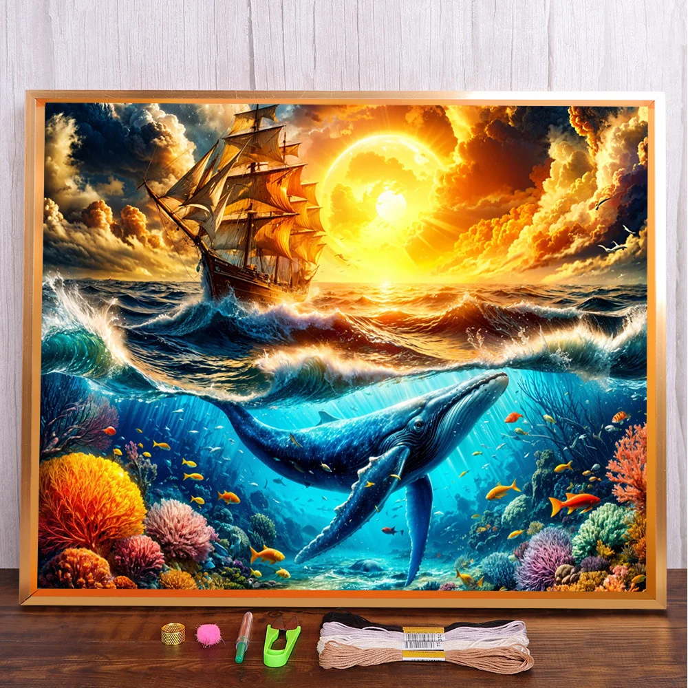 Sunset Whale Scenery Printed Cross-Stitch Embroidery Patterns DMC Threads Painting Sewing Craft Knitting Stamped Sales Mulina
Sunset Whale Scenery Printed Cross-Stitch Embroidery Patterns DMC Threads Painting Sewing Craft Knitting Stamped Sales Mulina