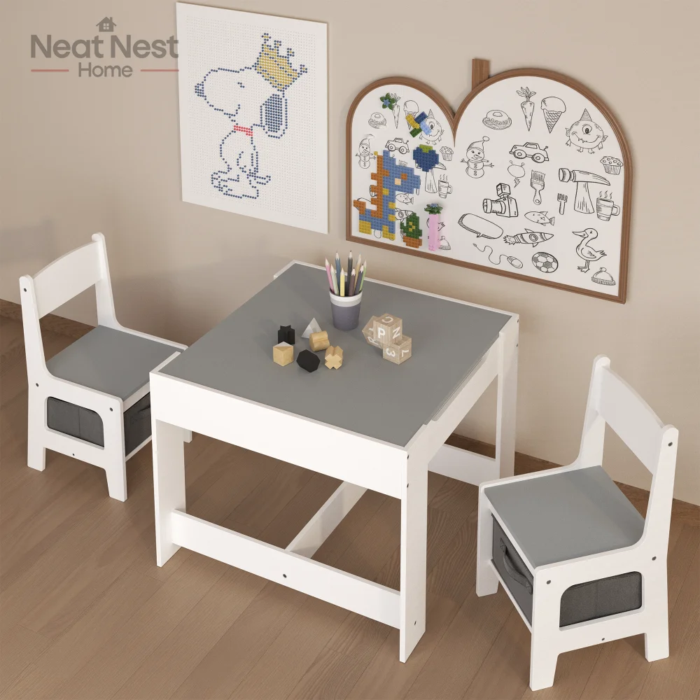Kids Table and Chair Set, 3 in 1 Wooden Activity Table with Storage Drawer for Toddlers Reading,2 in 1 Detachable Table Set
Kids Table and Chair Set, 3 in 1 Wooden Activity Table with Storage Drawer for Toddlers Reading,2 in 1 Detachable Table Set