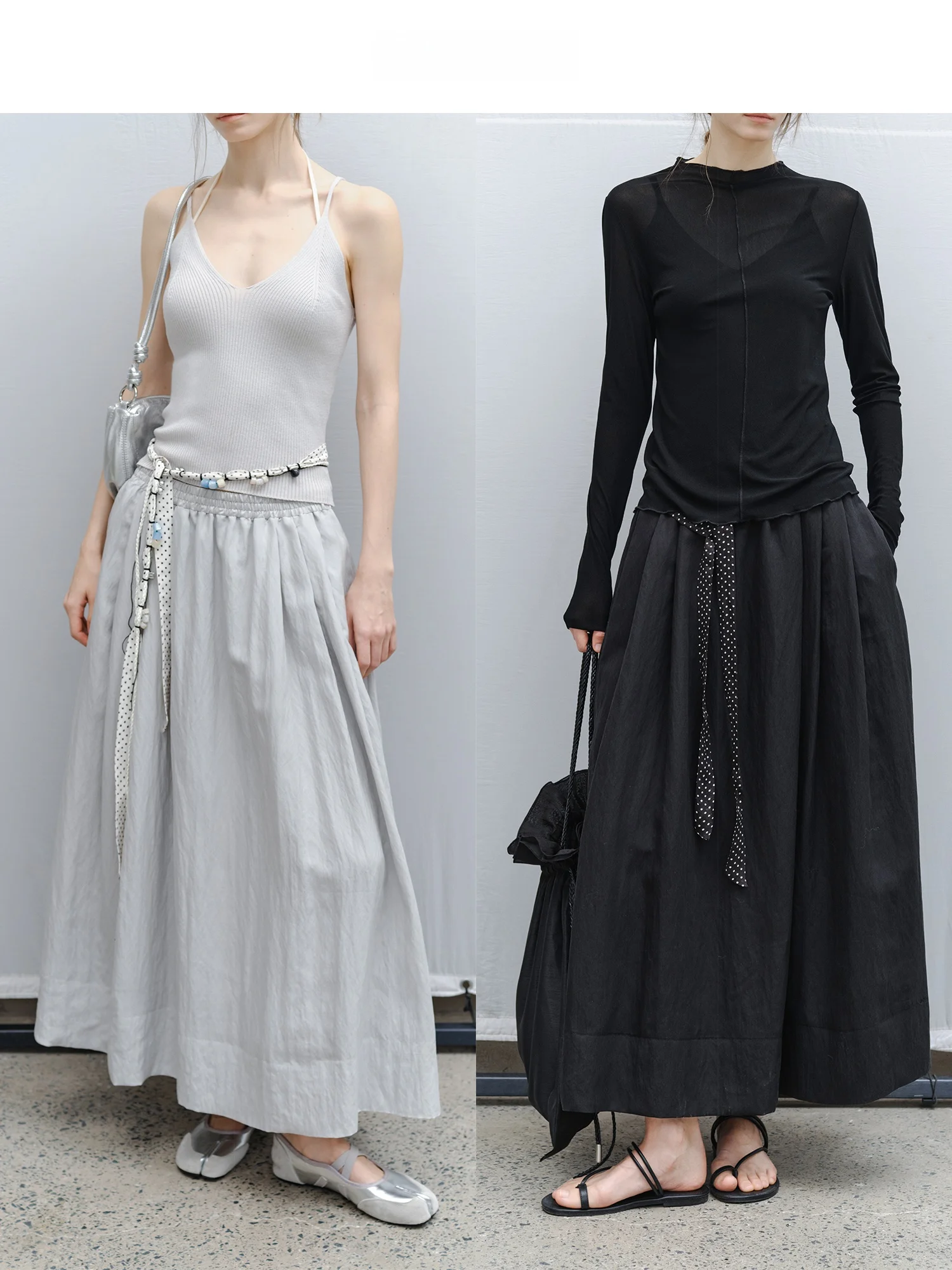TAGEECHITA Silk Umbrella Skirt Women's mid Waist Loose Fit Simple Silhouette Half Length Gown with Pleats Lyrical Texture
TAGEECHITA Silk Umbrella Skirt Women's mid Waist Loose Fit Simple Silhouette Half Length Gown with Pleats Lyrical Texture