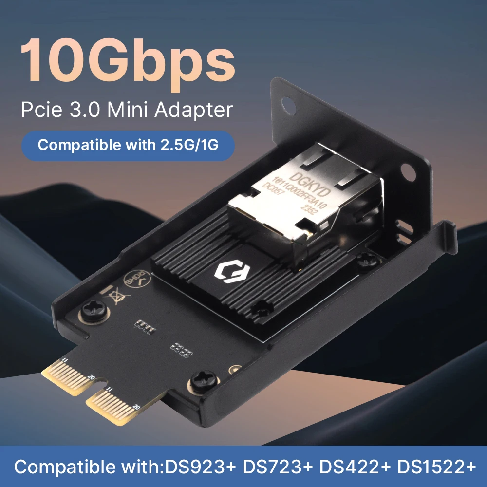 Модуль Ethernet 10G RJ45 к Pcie 3.0, мини-адаптер Gigabit Ethernet 10000 Мбит/с, совместимый с DS923+DS723+DS422+DS1522
Модуль Ethernet 10G RJ45 к Pcie 3.0, мини-адаптер Gigabit Ethernet 10000 Мбит/с, совместимый с DS923+DS723+DS422+DS1522