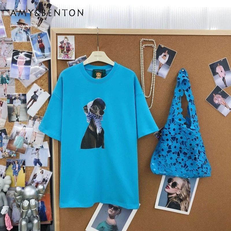 New European And American Trendy Y2k Tees Fashion Loose Slimming Handmade Beaded Cartoon Print Round Neck Short Sleeves T-shirt
New European And American Trendy Y2k Tees Fashion Loose Slimming Handmade Beaded Cartoon Print Round Neck Short Sleeves T-shirt