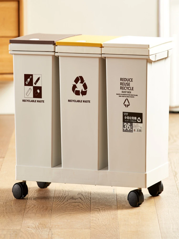 Garbage sorting trash can, household living room with a lid large kitchen dedicated dry and wet separation trash canBins
Garbage sorting trash can, household living room with a lid large kitchen dedicated dry and wet separation trash canBins