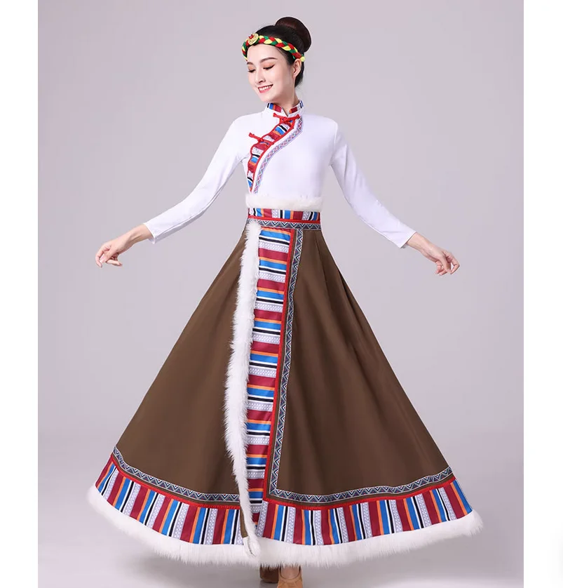 Ethnic style classical dance elegant large skirt top performance costume two-piece set
Ethnic style classical dance elegant large skirt top performance costume two-piece set