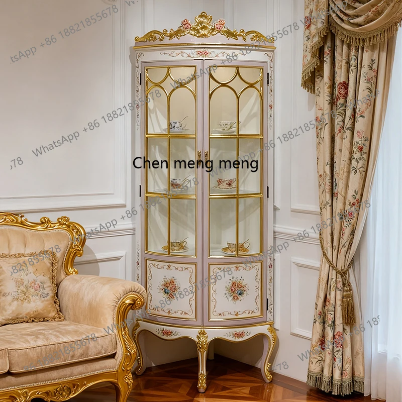 solid wood corner wine cabinet retro luxury villa glass side cabinet European living room triangular display cabinet corner
solid wood corner wine cabinet retro luxury villa glass side cabinet European living room triangular display cabinet corner