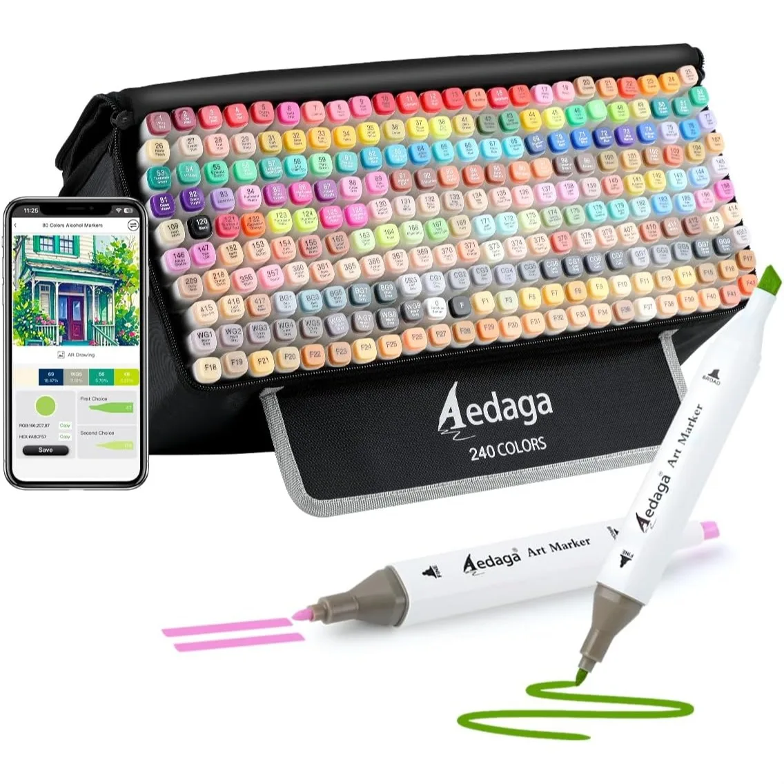 240 Colors Alcohol Markers with Free App, Dual Tip Art Markers in Kickstand Case for Coloring, Sketching, Drawing, Great Gift
240 Colors Alcohol Markers with Free App, Dual Tip Art Markers in Kickstand Case for Coloring, Sketching, Drawing, Great Gift