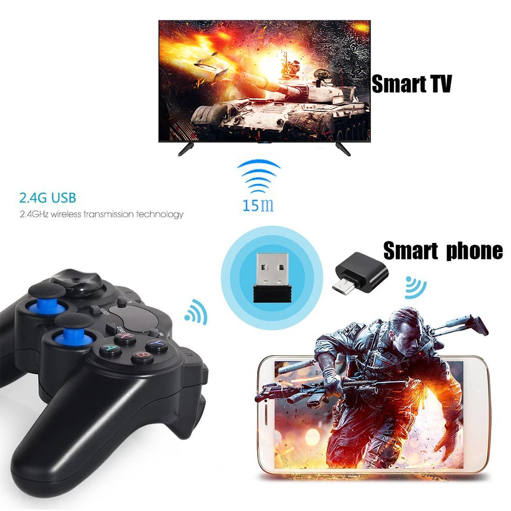 2.4G Wireless Controller Gamepad Android USB Joystick Control Wireless Gamepad Vibration Controle with OTG Adapter
2.4G Wireless Controller Gamepad Android USB Joystick Control Wireless Gamepad Vibration Controle with OTG Adapter