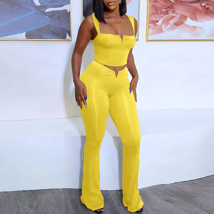 Summer Casual Solid Color Exposed Navel High Waist Elastic Strap Women's Two-piece Set 2023 Ins Sexy Outfits
Summer Casual Solid Color Exposed Navel High Waist Elastic Strap Women's Two-piece Set 2023 Ins Sexy Outfits