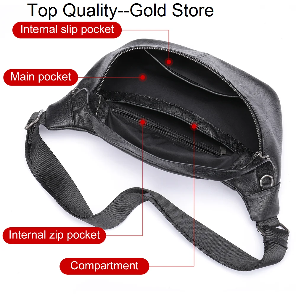 Men's Waist Bags Genuine Leather Fanny Pack Travel Hip Belt Pouch Male Chest Sling Purse Side Crossbody Balck
Men's Waist Bags Genuine Leather Fanny Pack Travel Hip Belt Pouch Male Chest Sling Purse Side Crossbody Balck