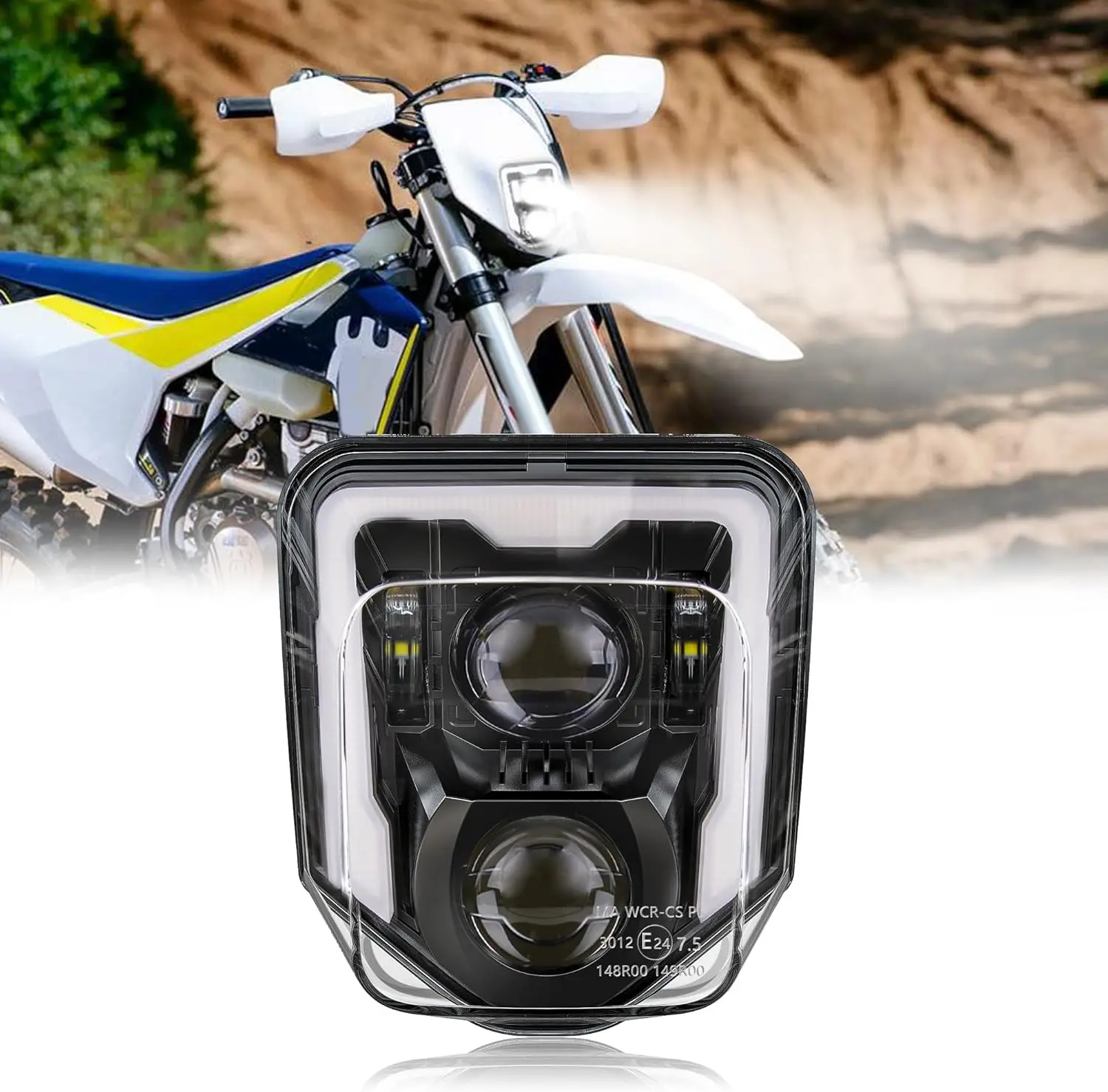 LED Dirt Bike Headlight Motocross Headlight Compatible with 2017-2024 FE 250 350 450 501 701, TE150 250i 300i, FC250 350 450, TX
LED Dirt Bike Headlight Motocross Headlight Compatible with 2017-2024 FE 250 350 450 501 701, TE150 250i 300i, FC250 350 450, TX