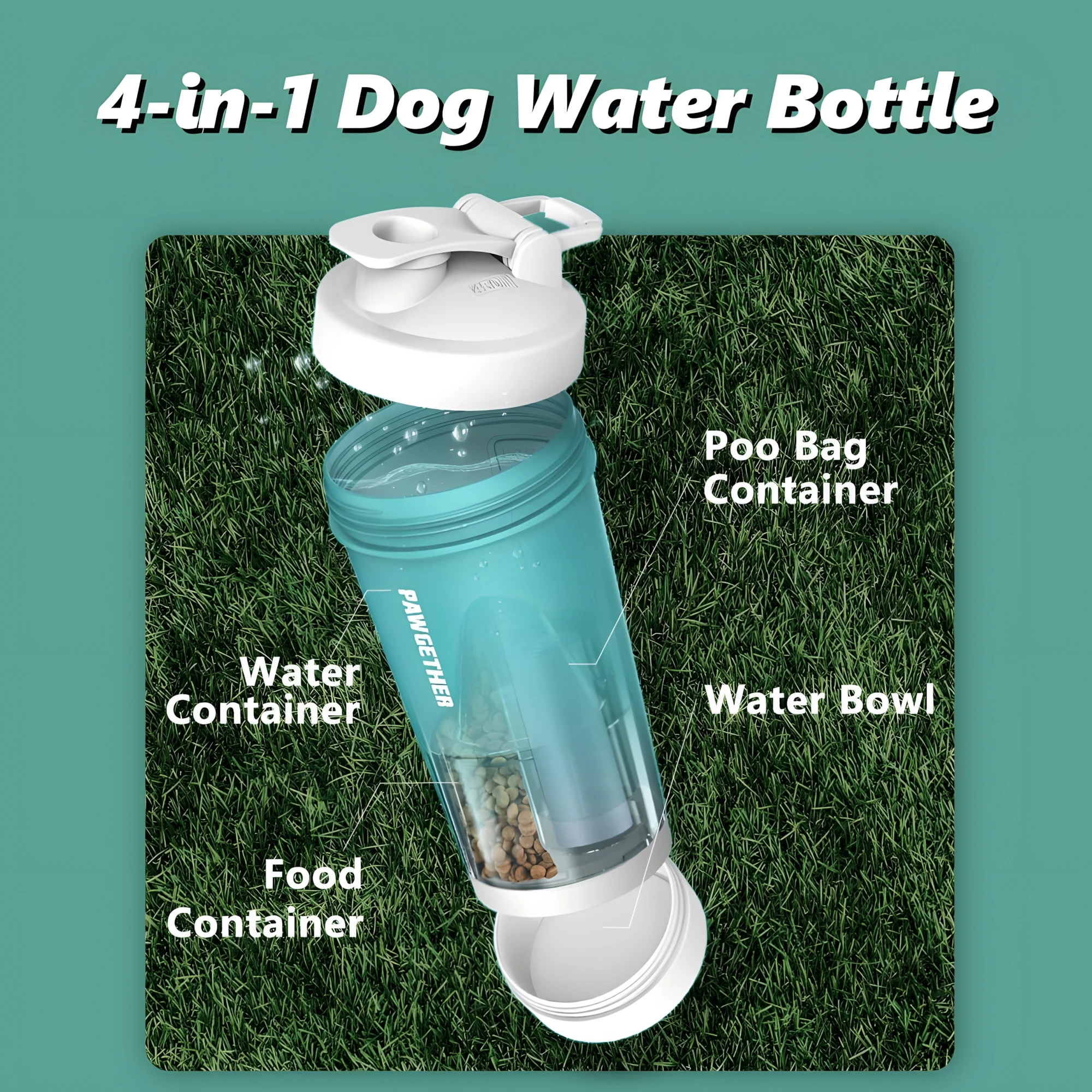 4 IN 1 Multi-functional Environmental protection Dog Portable Water Bottle with Poo Bag Travel Pet Dog Feeder & Water Bottle
4 IN 1 Multi-functional Environmental protection Dog Portable Water Bottle with Poo Bag Travel Pet Dog Feeder & Water Bottle