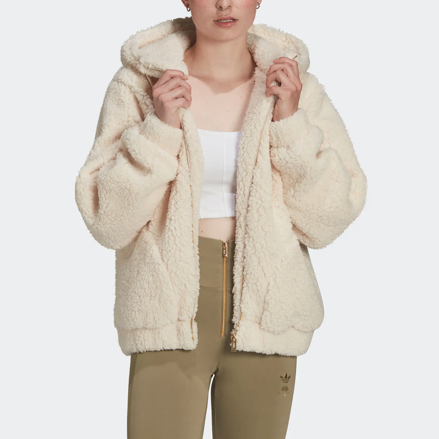 Adidas genuine Three Stripes Women's Faux Shearling Sports Jacket HG6677
Adidas genuine Three Stripes Women's Faux Shearling Sports Jacket HG6677