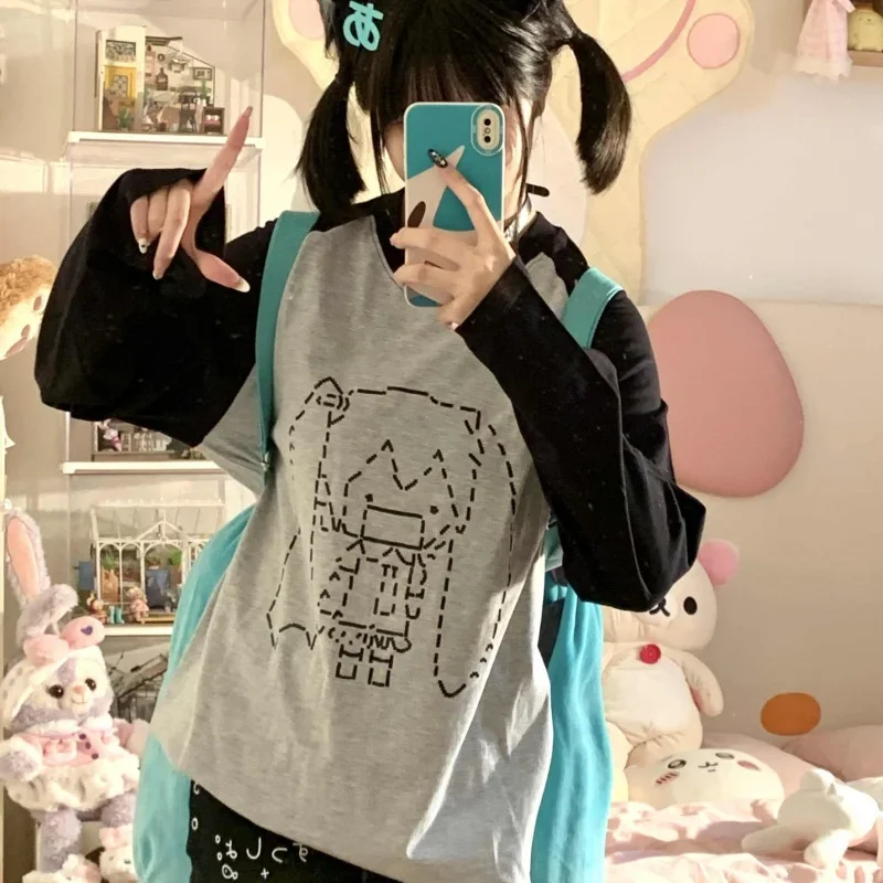 Hatsune Miku Cotton Long Sleeve Anime Printed T-shirt Garroon Sleeve Contrast Color Kawaii Girl Loose Top Round Neck Cute Gift
Hatsune Miku Cotton Long Sleeve Anime Printed T-shirt Garroon Sleeve Contrast Color Kawaii Girl Loose Top Round Neck Cute Gift