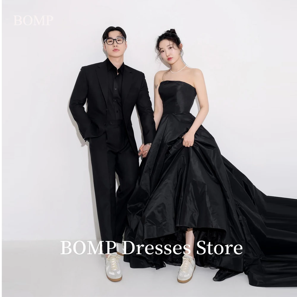 BOMP Black Evening Dresses Korea Wedding Party Photo shoot Taffeta Strapless Sweep Train Formal Party Gowns Customized Simple
BOMP Black Evening Dresses Korea Wedding Party Photo shoot Taffeta Strapless Sweep Train Formal Party Gowns Customized Simple