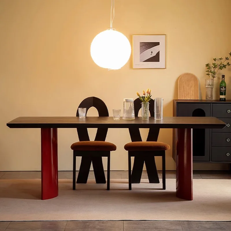 Rectangle solid wood dining table and chairs minimalist home desk workbench designer retro desk
Rectangle solid wood dining table and chairs minimalist home desk workbench designer retro desk