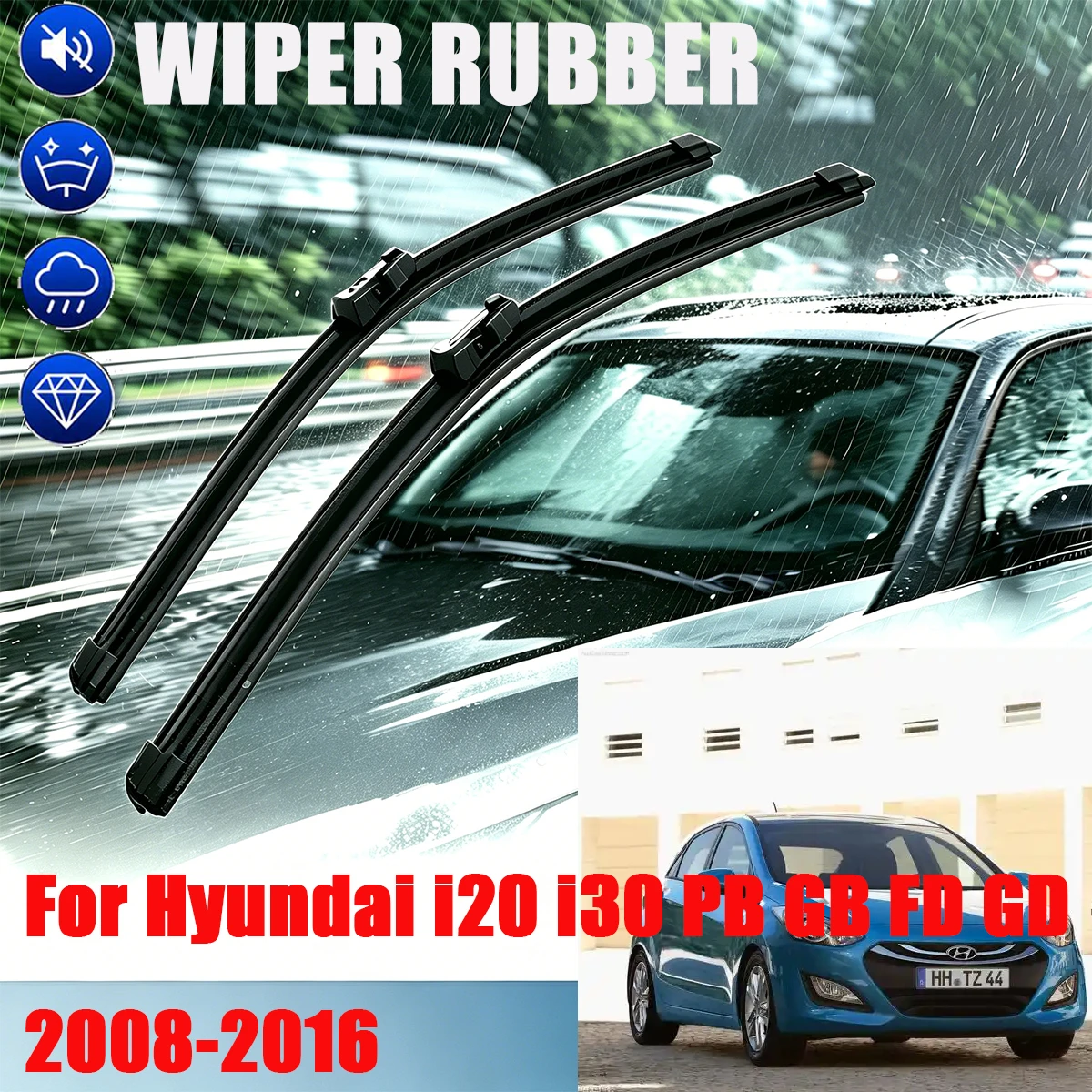 Front Windscreen Wiper Blade Brushes Wipers For Hyundai i20 i30 PB GB FD GD 2008-2016 Car Accessories U Type J Hooks 2016 2015
Front Windscreen Wiper Blade Brushes Wipers For Hyundai i20 i30 PB GB FD GD 2008-2016 Car Accessories U Type J Hooks 2016 2015