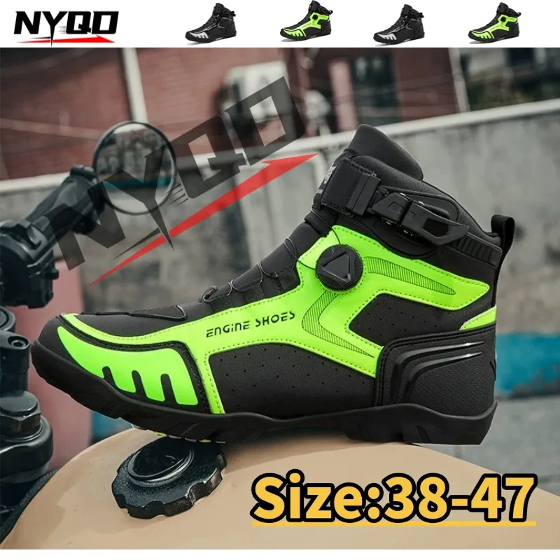 Men's Fashion Motorcycle Riding Boots, Anti-slip Hard Sole Biker Shoes, Durable Cool Motorbike Protective Footwear
Men's Fashion Motorcycle Riding Boots, Anti-slip Hard Sole Biker Shoes, Durable Cool Motorbike Protective Footwear
