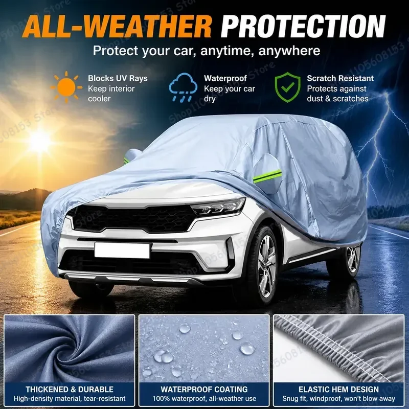 For KIA Sorento Car Cover Waterproof UV Resistant Dustproof Snowproof Scratch Protection Breathable Lightweight All Weather
For KIA Sorento Car Cover Waterproof UV Resistant Dustproof Snowproof Scratch Protection Breathable Lightweight All Weather