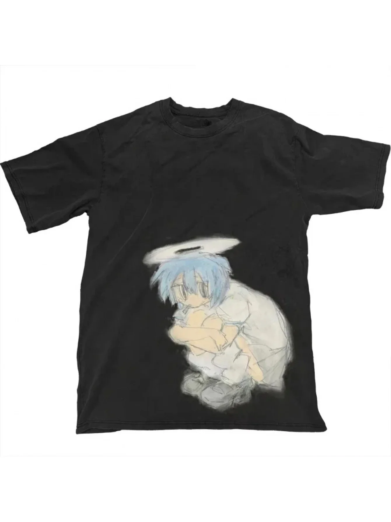 Y2K японская аниме-футболка Harajuku Dark Angel — милый кавайный гранж-стиль с культовым ангельским крылом и принтом капель крови
Y2K японская аниме-футболка Harajuku Dark Angel — милый кавайный гранж-стиль с культовым ангельским крылом и принтом капель крови