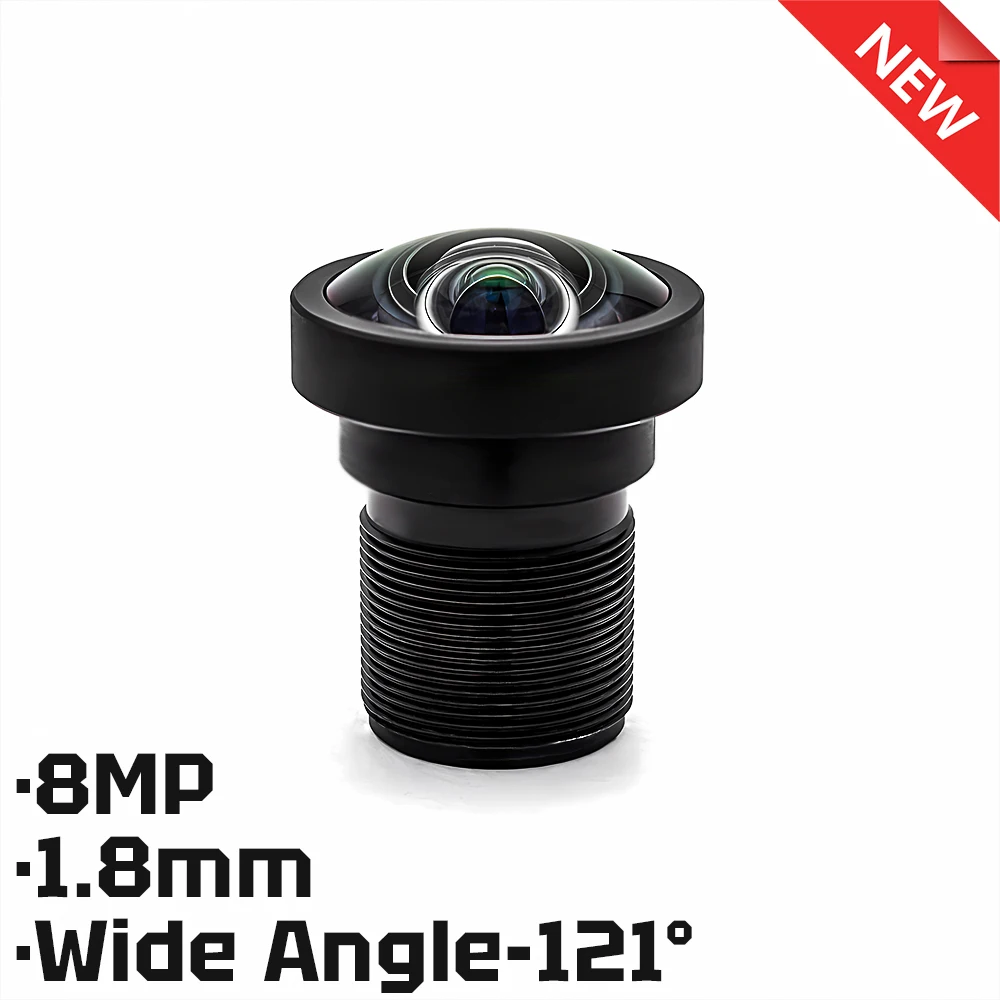 Camera Lens 8MP 1.8mm No Distortion 121° Wide Angle Aperture F2.8 Format 1/2.6" M12 Mount With 650nm Filter For Security Webcam
Camera Lens 8MP 1.8mm No Distortion 121° Wide Angle Aperture F2.8 Format 1/2.6" M12 Mount With 650nm Filter For Security Webcam