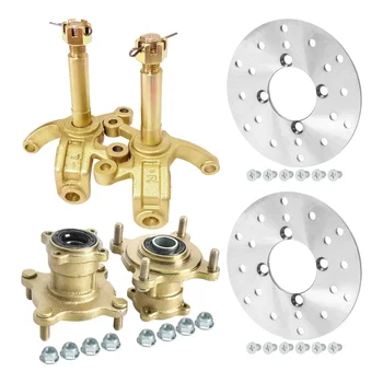 Go Kart 4 Stud Front Disc Brake Wheel Rim Hub &Steering Knuckle Spindle for Quad ATV 4 Wheeler UTV