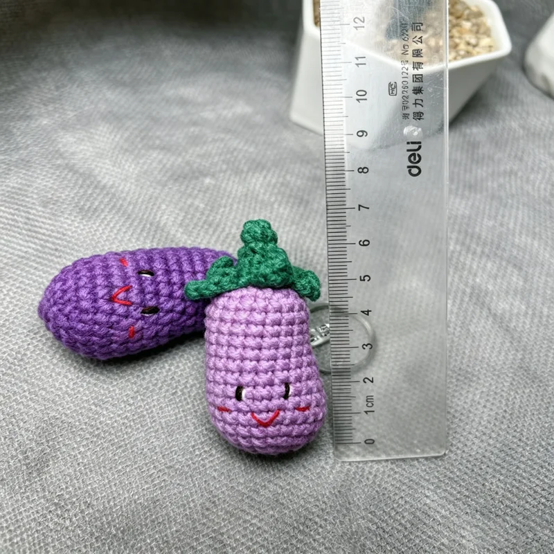 Custom Name Crochet Eggplant Keychain, Handmade Knitted Amigurumi Vegetable Pendant, Personalized Bag Charm, Cute Plush Keyring
Custom Name Crochet Eggplant Keychain, Handmade Knitted Amigurumi Vegetable Pendant, Personalized Bag Charm, Cute Plush Keyring
