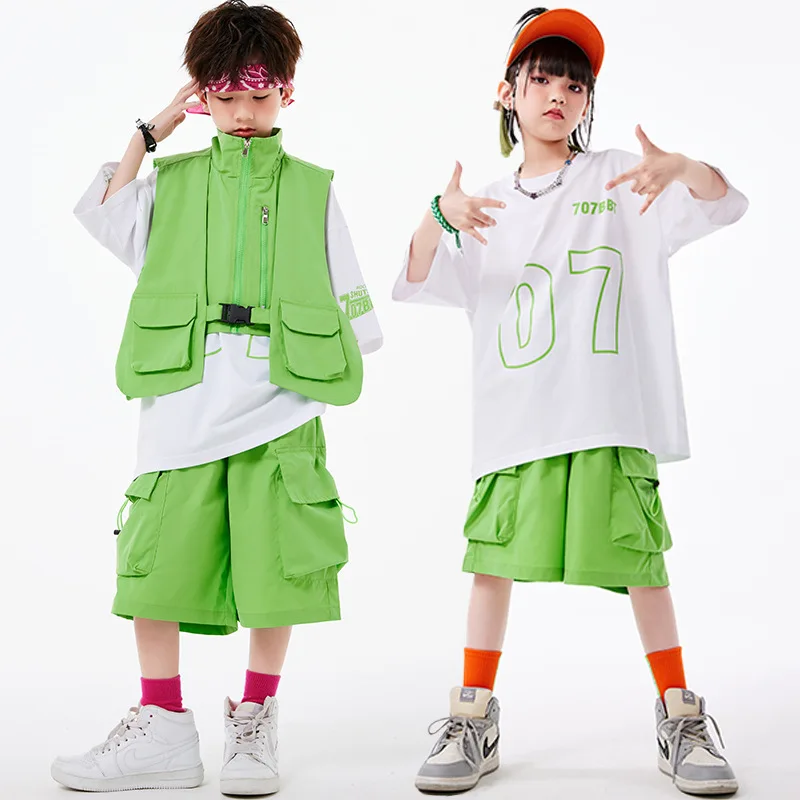 Kid Hip Hop Clothing Blue Sleeveless Jacket Vest Top Casual Pockets Ruched Cargo Pants for Girl Boy Jazz Dance Costume Clothes
Kid Hip Hop Clothing Blue Sleeveless Jacket Vest Top Casual Pockets Ruched Cargo Pants for Girl Boy Jazz Dance Costume Clothes