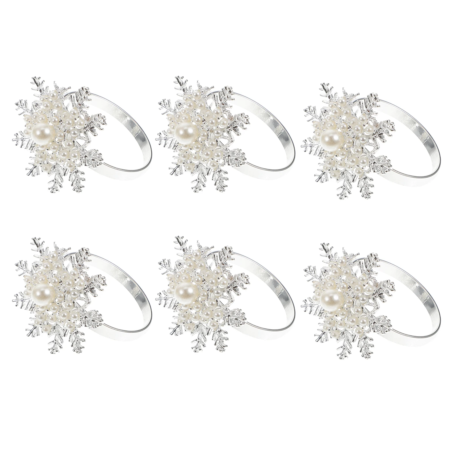 6 Pcs Napkin Rings Christmas Party Decorative Buckles Dining Table Thick Silver Pearl Snowflake Design Practical Kitchen Bar
6 Pcs Napkin Rings Christmas Party Decorative Buckles Dining Table Thick Silver Pearl Snowflake Design Practical Kitchen Bar