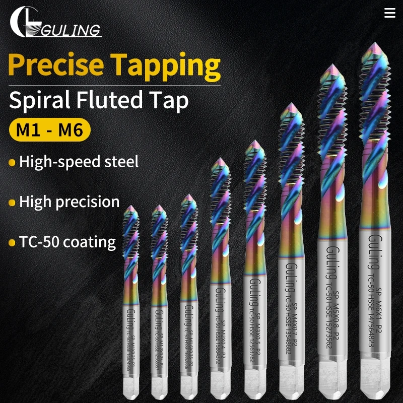 GULING HSSE 1SET M1-M6 Bearing Steel Taper Spiral Fluted Tap Set Kit Screw Thread Tap Drill M1 M1.2 M1.6 M2 M M4 M5 M6
GULING HSSE 1SET M1-M6 Bearing Steel Taper Spiral Fluted Tap Set Kit Screw Thread Tap Drill M1 M1.2 M1.6 M2 M M4 M5 M6