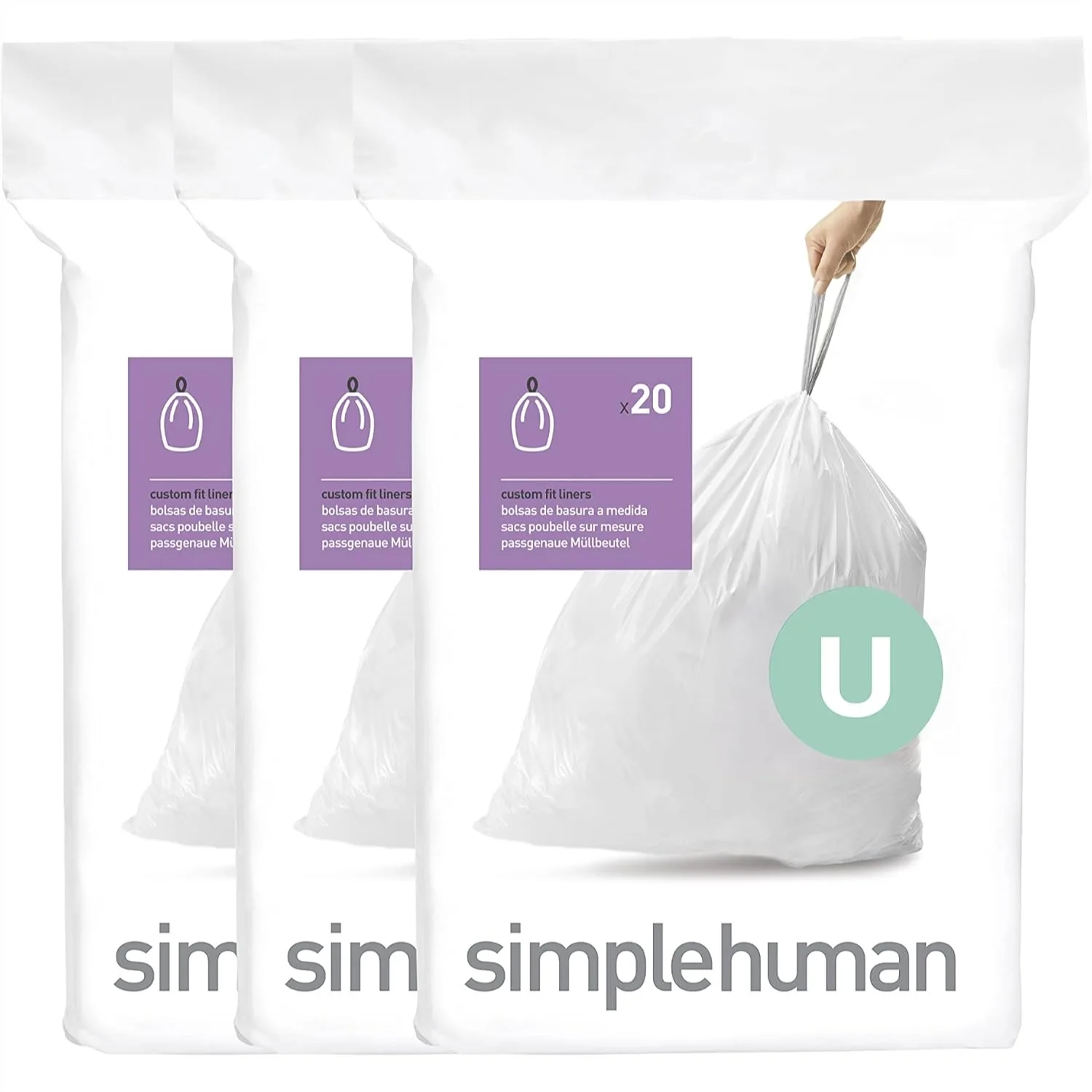 Drawstring Trash Bags for Kitchen, 55L/14.5 Gallon, White, Extra Durable Liners
Drawstring Trash Bags for Kitchen, 55L/14.5 Gallon, White, Extra Durable Liners