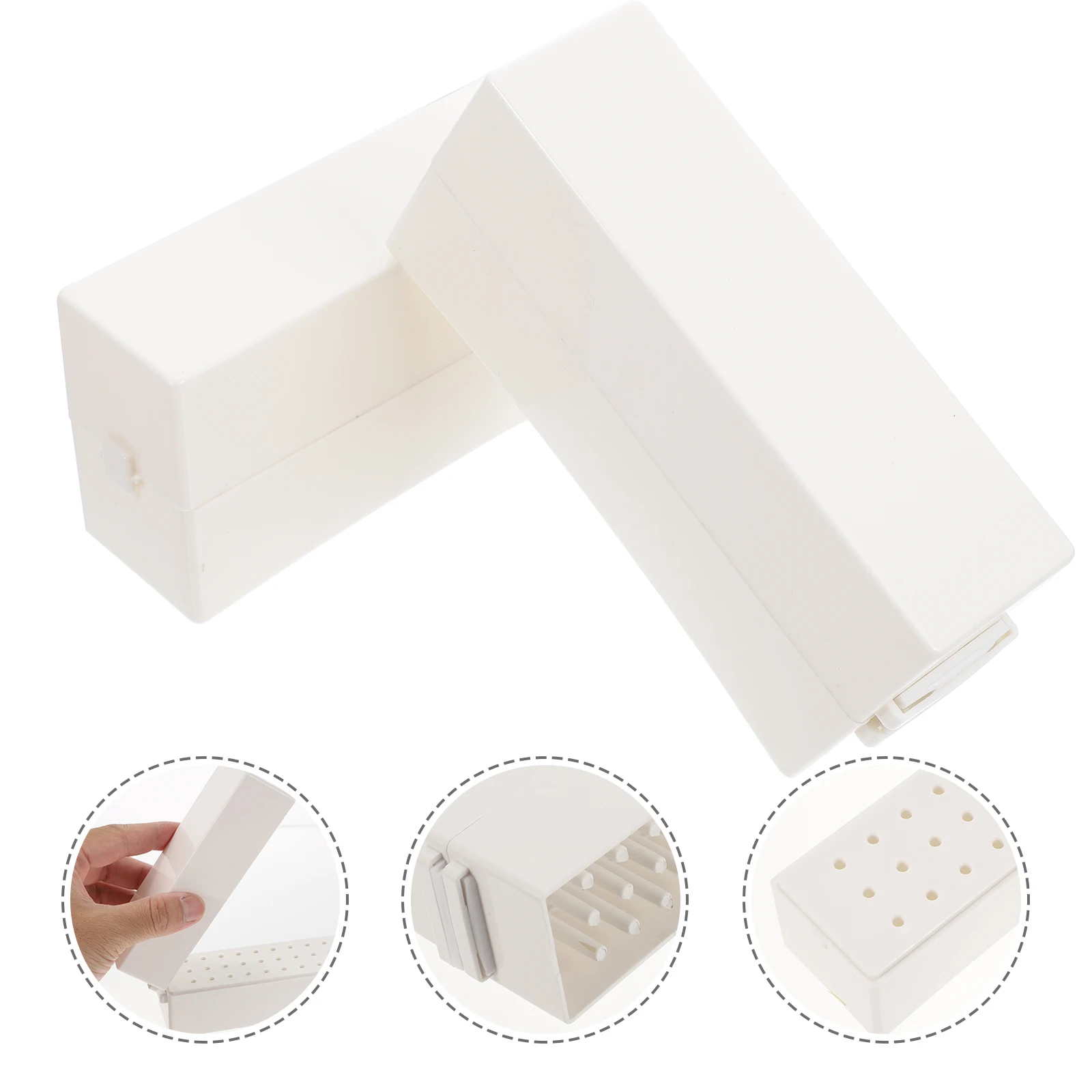 2Pcs Nail Drill Bits Box Plastic Grinding Head ganizer Case 30Hole Storage Design Durable Travel Home Salon Use
2Pcs Nail Drill Bits Box Plastic Grinding Head ganizer Case 30Hole Storage Design Durable Travel Home Salon Use