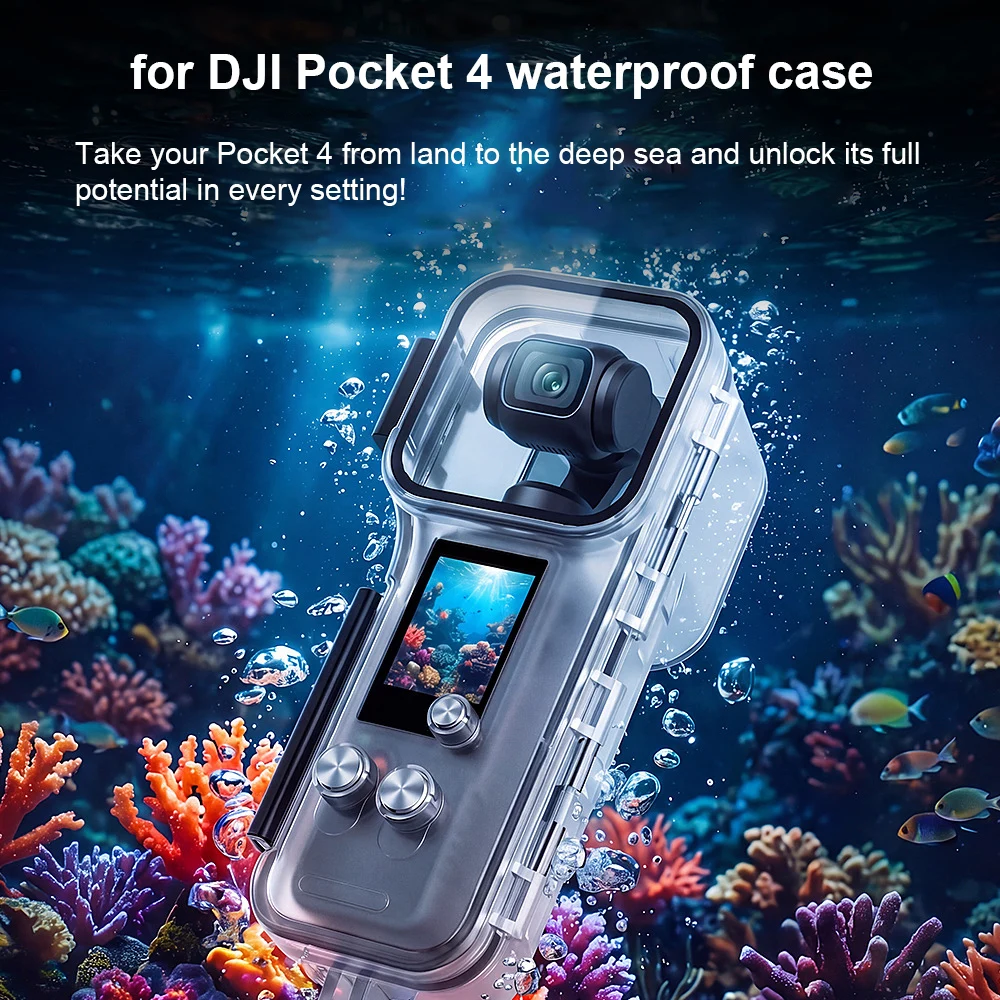 Водонепроницаемый чехол для подводной съемки на глубине до 50 м для DJI Osmo Pocket 4, корпус из нержавеющей стали 316, с кнопкой, защита от запотевания, для серфинга и снорклинга
Водонепроницаемый чехол для подводной съемки на глубине до 50 м для DJI Osmo Pocket 4, корпус из нержавеющей стали 316, с кнопкой, защита от запотевания, для серфинга и снорклинга