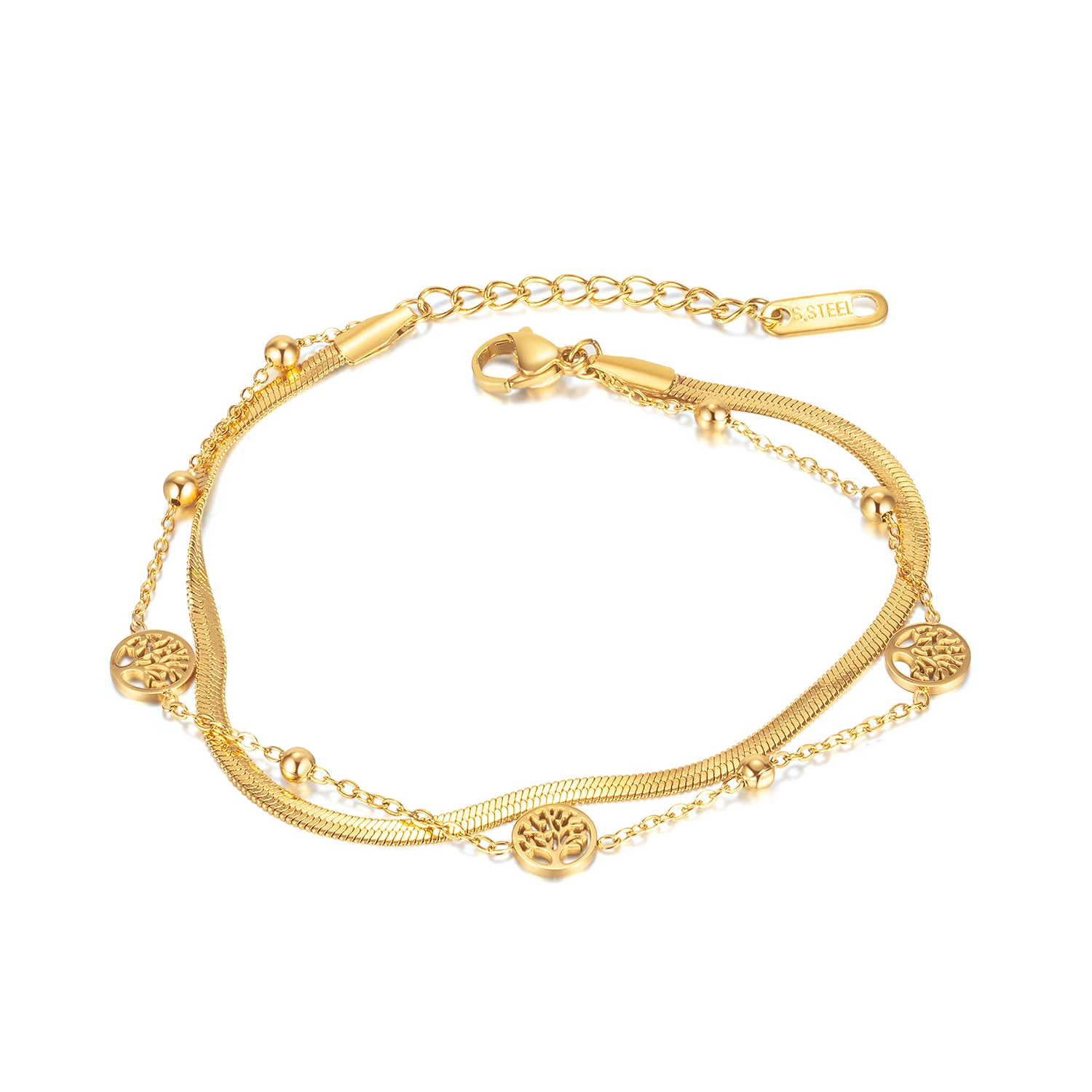 Vintage Double-Layer Tree of Life Bracelet for Women – Stainless Steel Snake Chain Layered Wrist Jewelry
Vintage Double-Layer Tree of Life Bracelet for Women – Stainless Steel Snake Chain Layered Wrist Jewelry