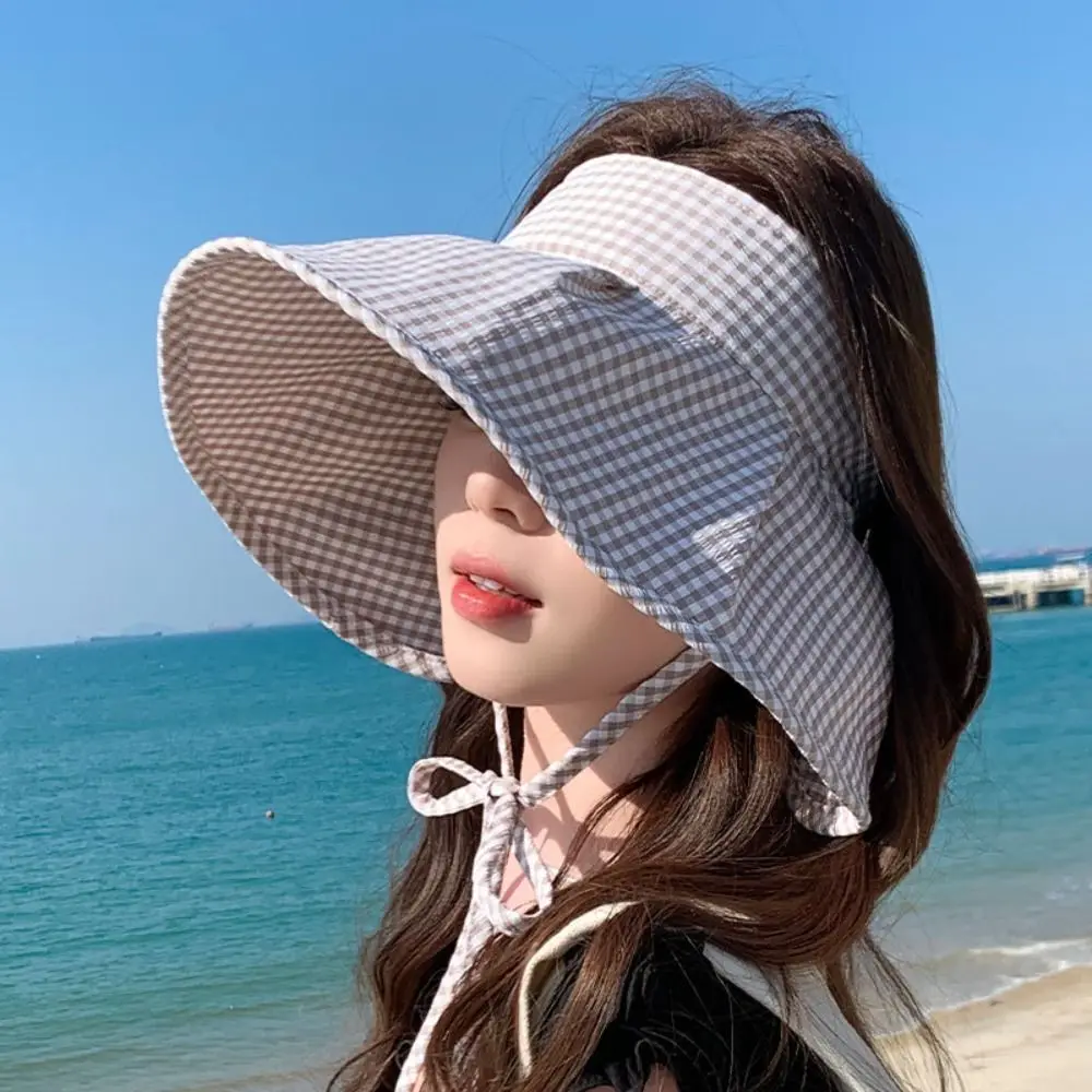 Simple Plaid Print Large Brim Sun Hat Breathable Pastoral Style Sun Protection Hats Anti-UV Elegance Summer Fisherman Cap Travel
Simple Plaid Print Large Brim Sun Hat Breathable Pastoral Style Sun Protection Hats Anti-UV Elegance Summer Fisherman Cap Travel