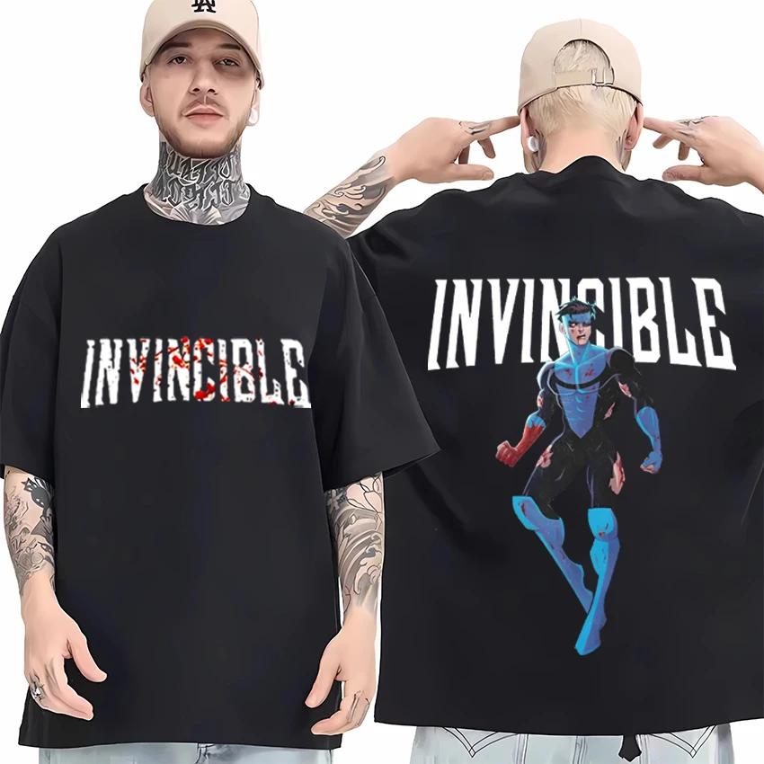 Invincible Blood Graphics T Shirt men women manga Fashion Oversized 100% Cotton short sleeve Summer print Unisex Street Hip Hop
Invincible Blood Graphics T Shirt men women manga Fashion Oversized 100% Cotton short sleeve Summer print Unisex Street Hip Hop