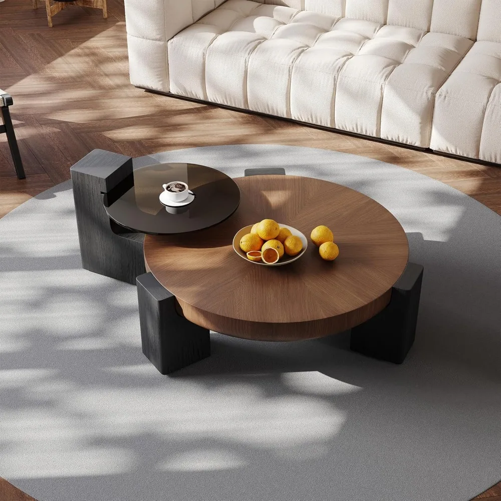 Modern Coffee Table Set with Side Table, Walnut Wood Nesting Coffee Table with Black Legs, Round Living Room Table, Customized
Modern Coffee Table Set with Side Table, Walnut Wood Nesting Coffee Table with Black Legs, Round Living Room Table, Customized