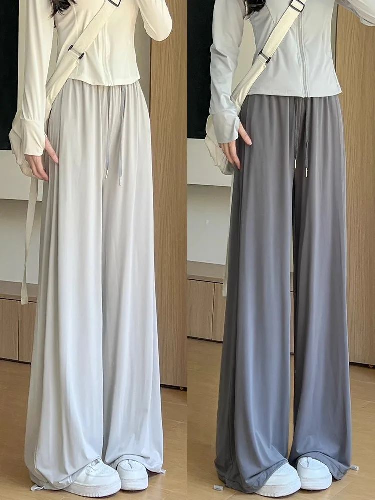 Ледяной шелк Свободный крой Повседневные брюки Женские летние тонкие драпированные спортивные брюки с высокой талией Qui Dry Cool Pants Прямые широкие брюки
Ледяной шелк Свободный крой Повседневные брюки Женские летние тонкие драпированные спортивные брюки с высокой талией Qui Dry Cool Pants Прямые широкие брюки